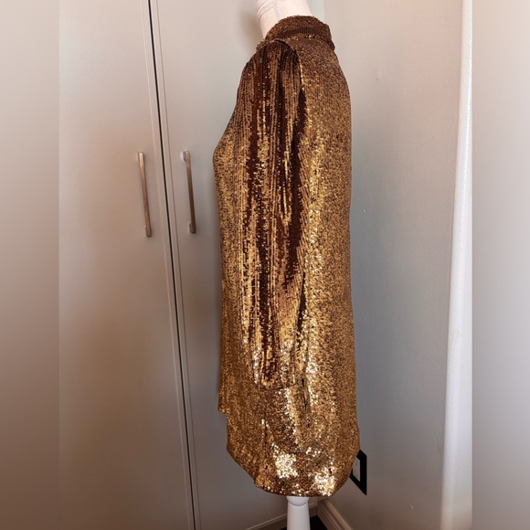 A.L.C. Gold Long Sleeve Dress - Picture 11 of 13